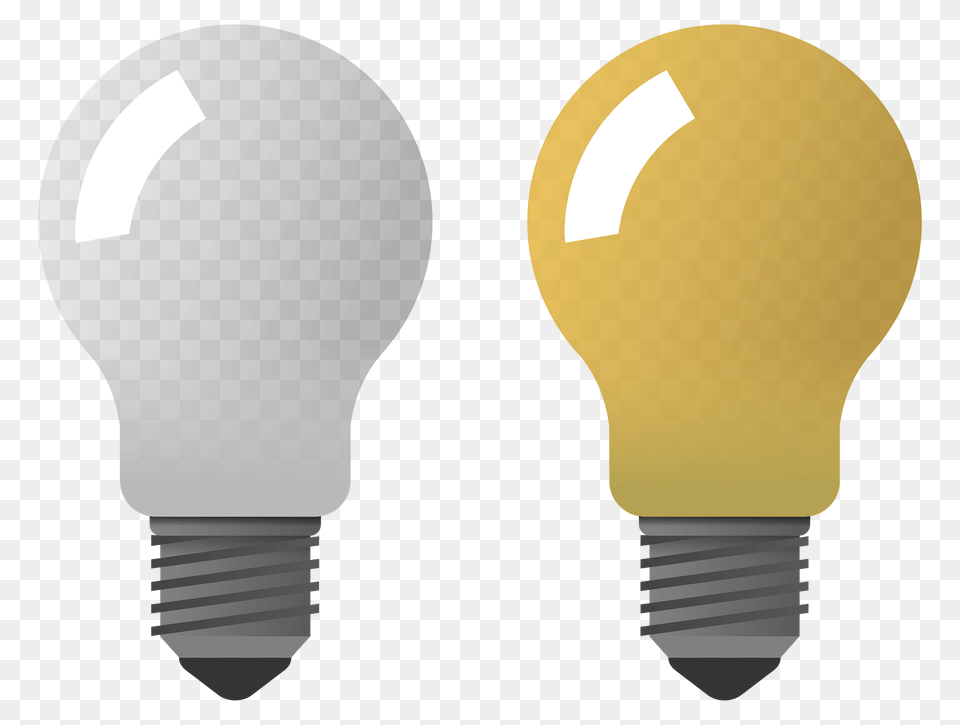 White And Yellow Light Bulbs Clipart, Lightbulb Png