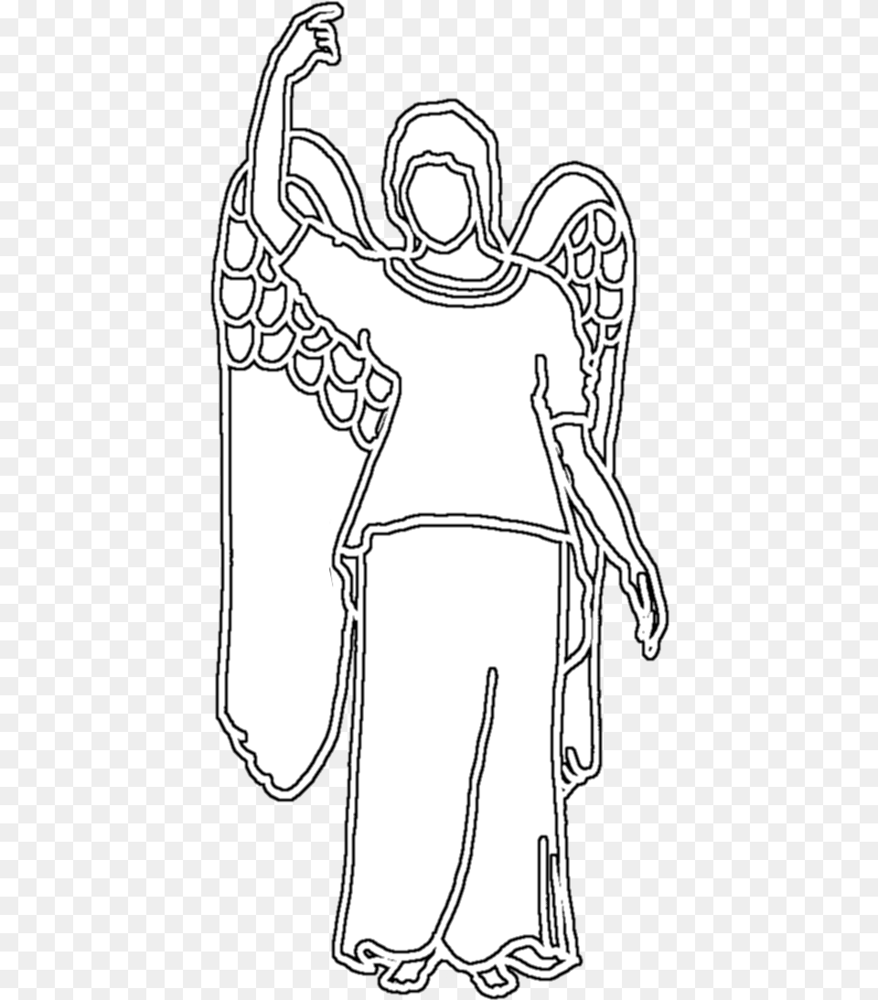 White Angel Silhouette, Person, Art, Drawing, Stencil Free Transparent Png