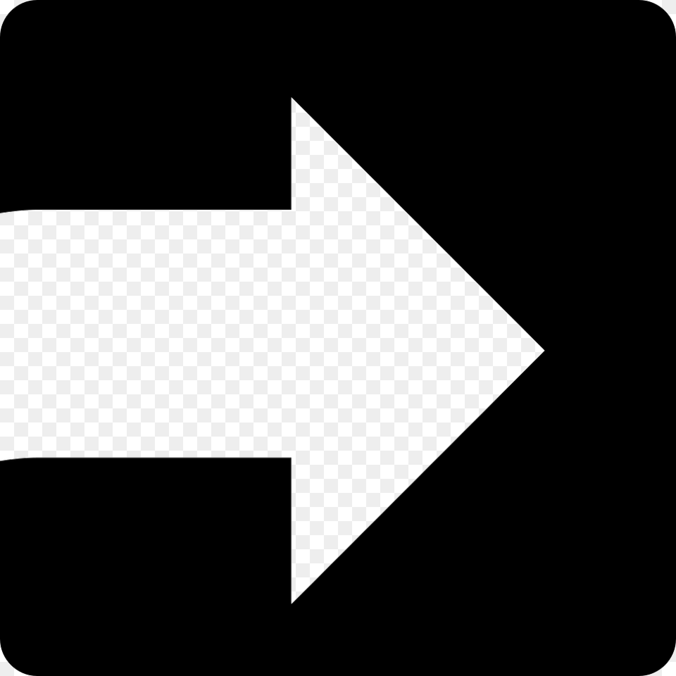 White Arrow Facing The Right Direction Inside A Square White Arrow Icon, Symbol Free Png