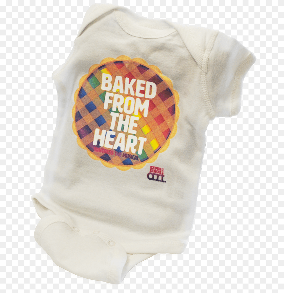 White Baby Onesie With A Rainbow Colored Pie That Says Active Shirt, Clothing, T-shirt, Diaper Png Image