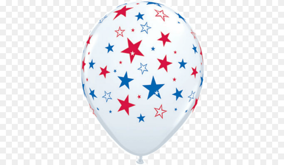 White Balloon With Red And Blue Stars Pioneer Balloon Stars Balloons Whitered And Blue Png Image