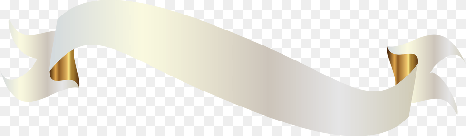 White Banner With Gold White Ribbon, Text, Smoke Pipe, Paper Free Transparent Png