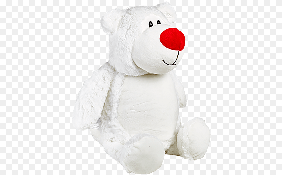 White Bear With Red Nose Cubby, Plush, Toy, Teddy Bear, Nature Free Transparent Png