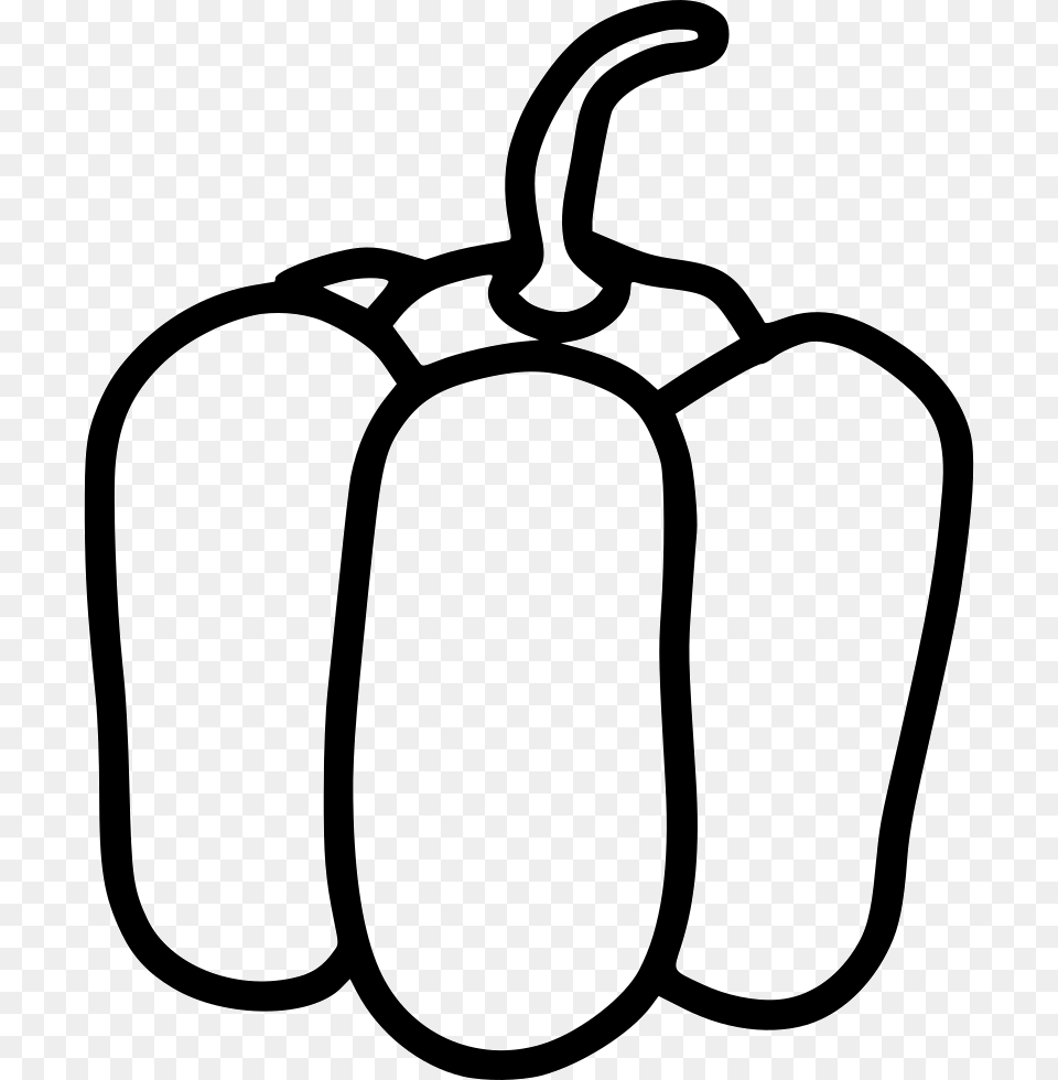 White Bell Icon Bell Pepper Clipart Black And White, Food, Produce, Bell Pepper, Plant Png