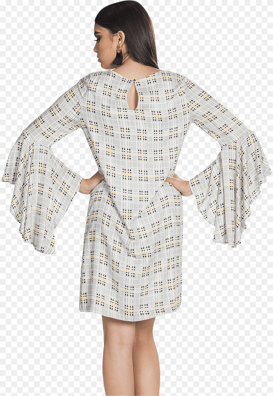 White Bell Sleeve Plus Size Dress, Adult, Person, Woman, Female Free Png