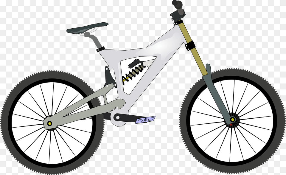White Bike Clipart, Bicycle, Machine, Transportation, Vehicle Png
