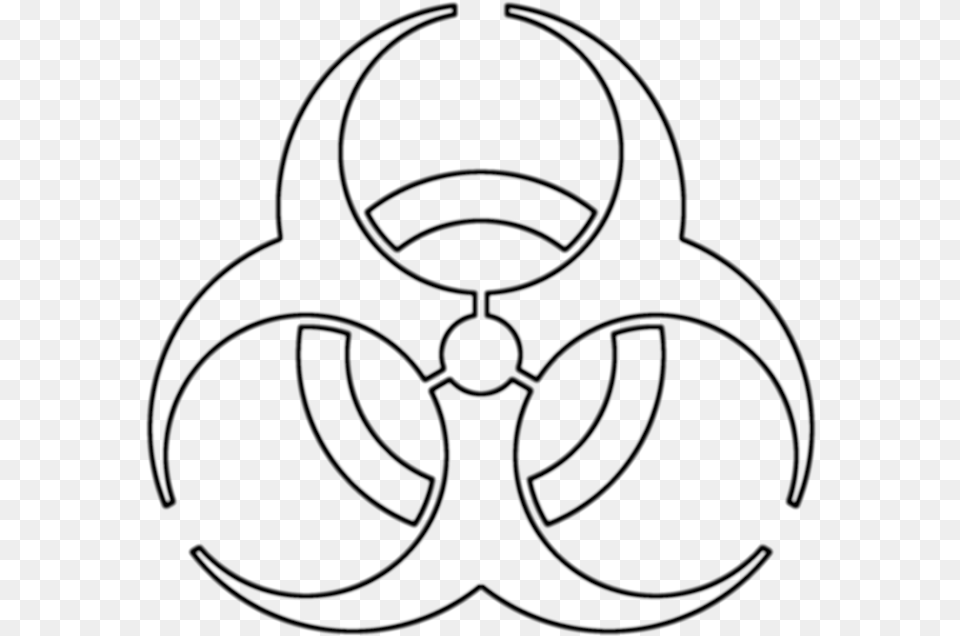 White Biohazard Symbol, Stencil, Animal, Fish, Sea Life Free Png Download