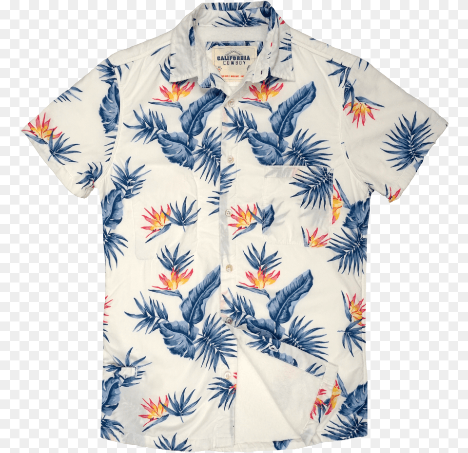 White Birds Of Paradise Hawaiian Shirt, Beachwear, Clothing, Sleeve, Pattern Free Png Download