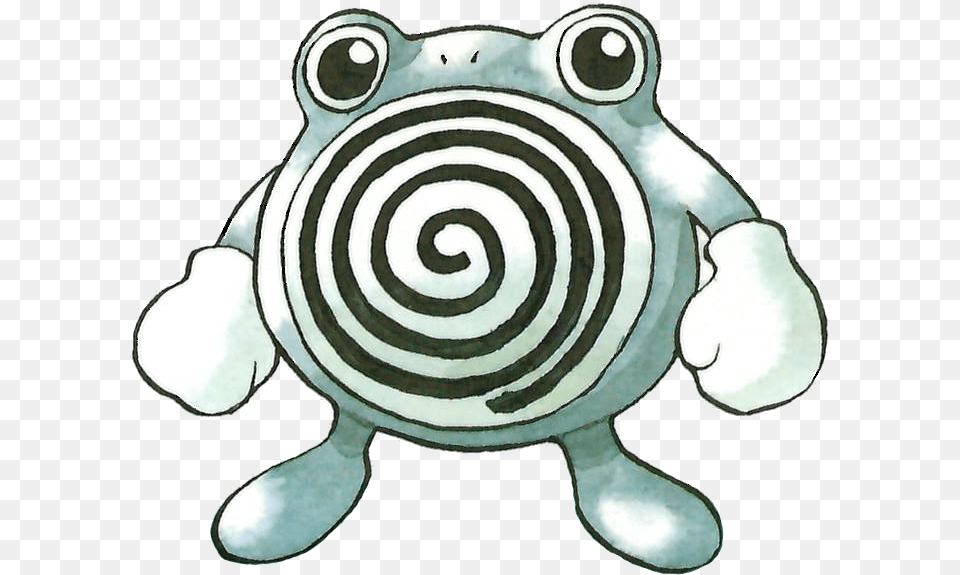 White Blemishes Almost Like A Traditional Watercolor Poliwhirl Ken Sugimori, Animal, Bird Png