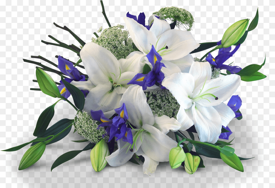 White Blue Bouquet Bouquet Png Image