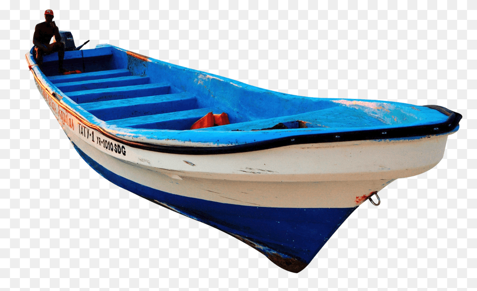 White Blue Wooden Boat, Vehicle, Transportation, Watercraft, Dinghy Free Png