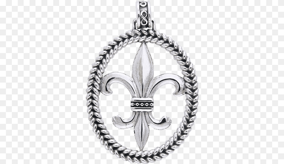 White Bronze Braided Fleur De Lis Pendant Cross Training Logo, Accessories, Emblem, Symbol, Chandelier Png Image