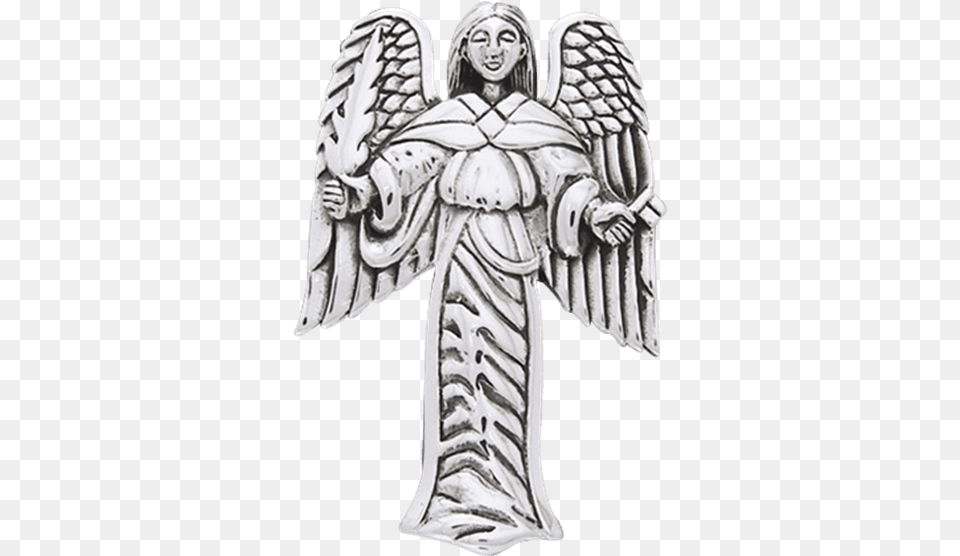 White Bronze Guardian Angel Uriel Pendant Uriel, Adult, Bride, Female, Person Free Png Download