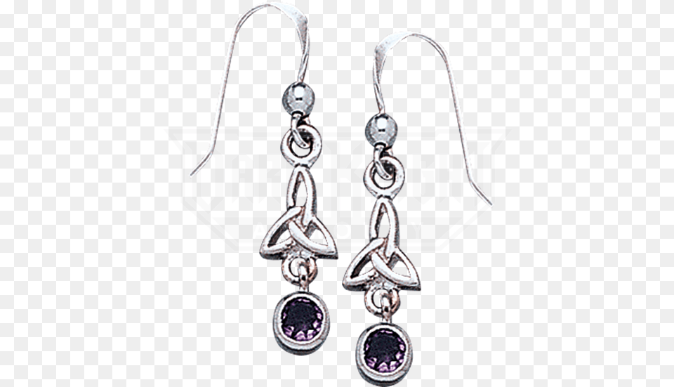 White Bronze Triquetra Gem Dangle Earrings Earrings, Accessories, Earring, Jewelry, Necklace Png