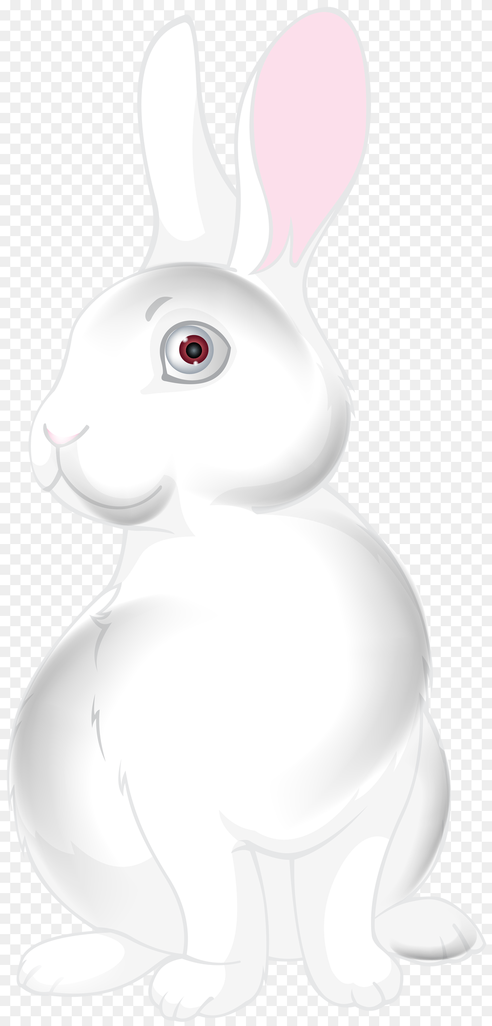 White Bunny Cartoon Clip Art, Animal, Rabbit, Mammal, Nature Free Png