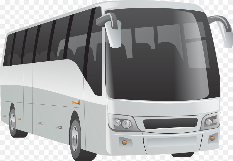 White Bus Clipart Bus, Transportation, Vehicle, Tour Bus Png Image