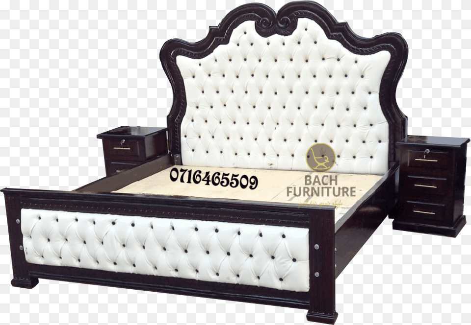 White Buttoned Bed Drawer, Furniture, Table Free Transparent Png