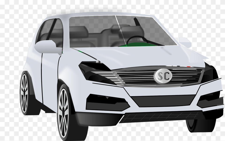 White Car Clipart, Sedan, Transportation, Vehicle, Machine Png Image