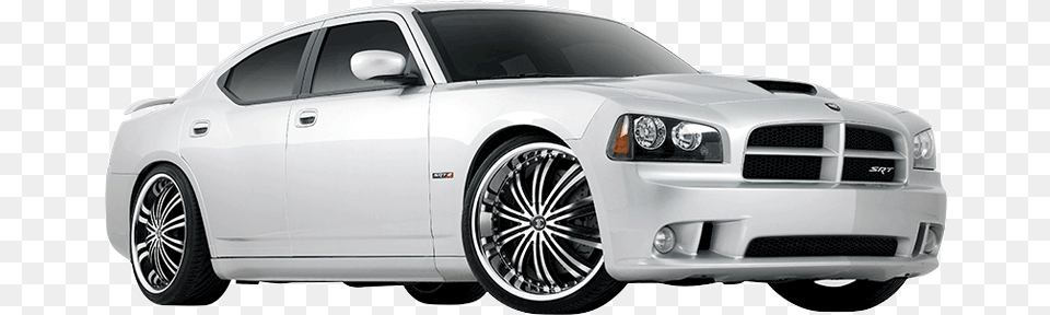 White Cars With Chrome Rims Big Rim Car, Alloy Wheel, Vehicle, Transportation, Tire Free Png Download