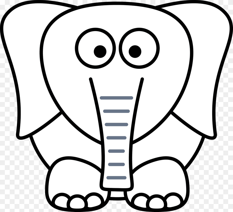 White Cartoon Elephant Clipart, Animal, Mammal, Wildlife, Ammunition Free Transparent Png