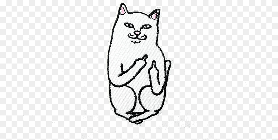 White Cat Cartoon Cat Flipping Off, Animal, Mammal, Pet Free Png Download