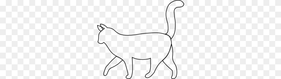 White Cat Outline Clip Art Png