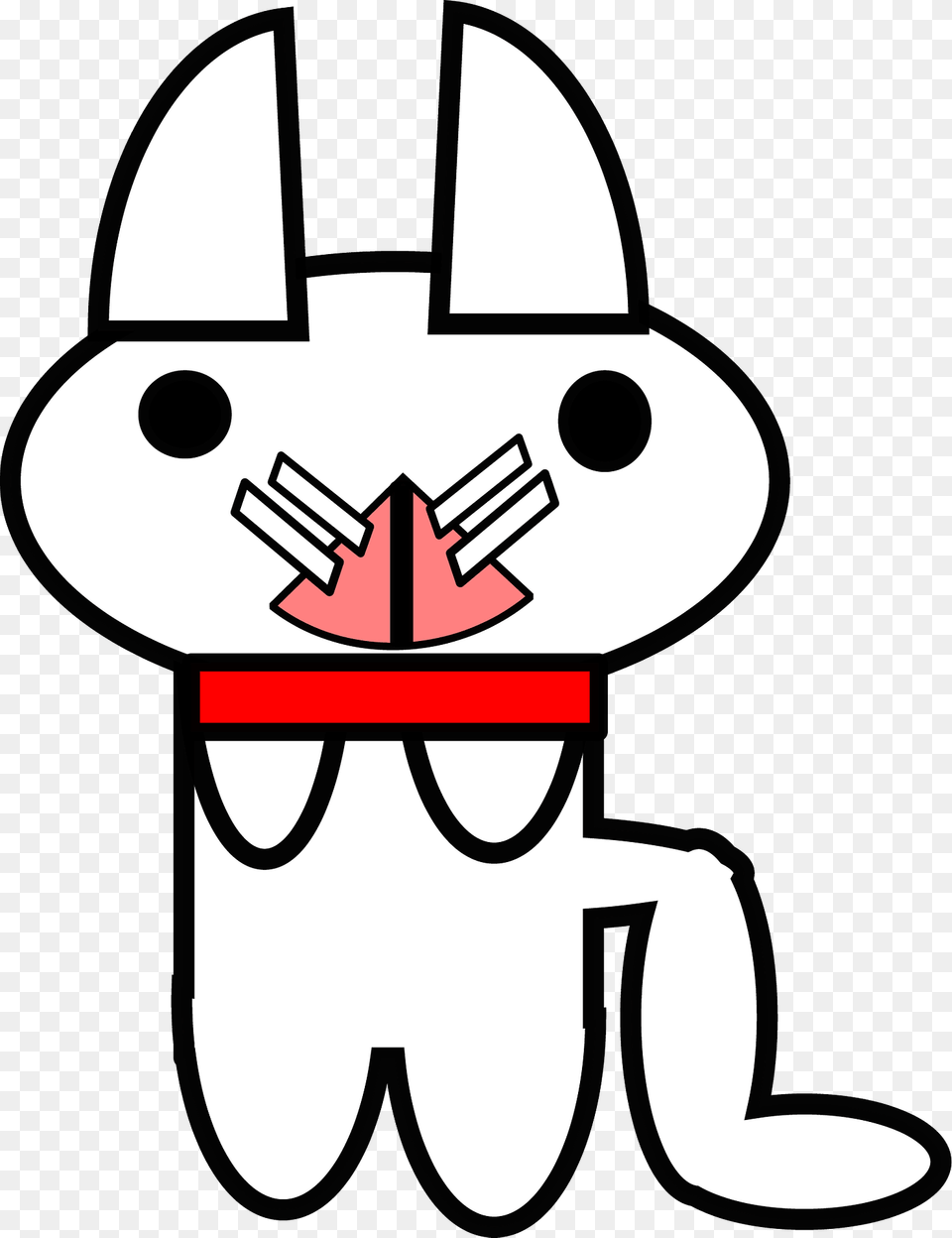 White Cat With Red Collar Clipart, Plush, Toy Free Png Download