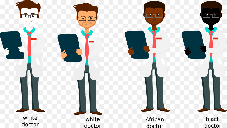 White Caucasian African Black Doctors Clip Arts Black Doctor Clipart, Accessories, Lab Coat, Tie, Formal Wear Free Transparent Png