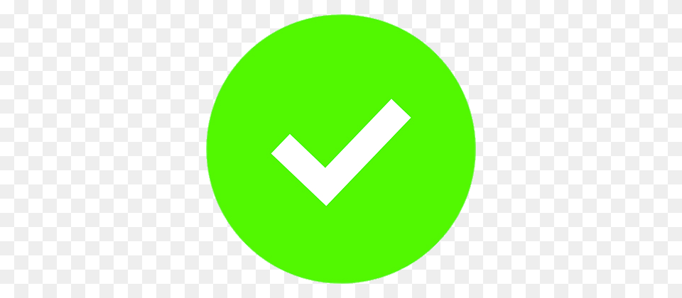 White Check In Green Circle, Disk, Logo, Symbol Free Png