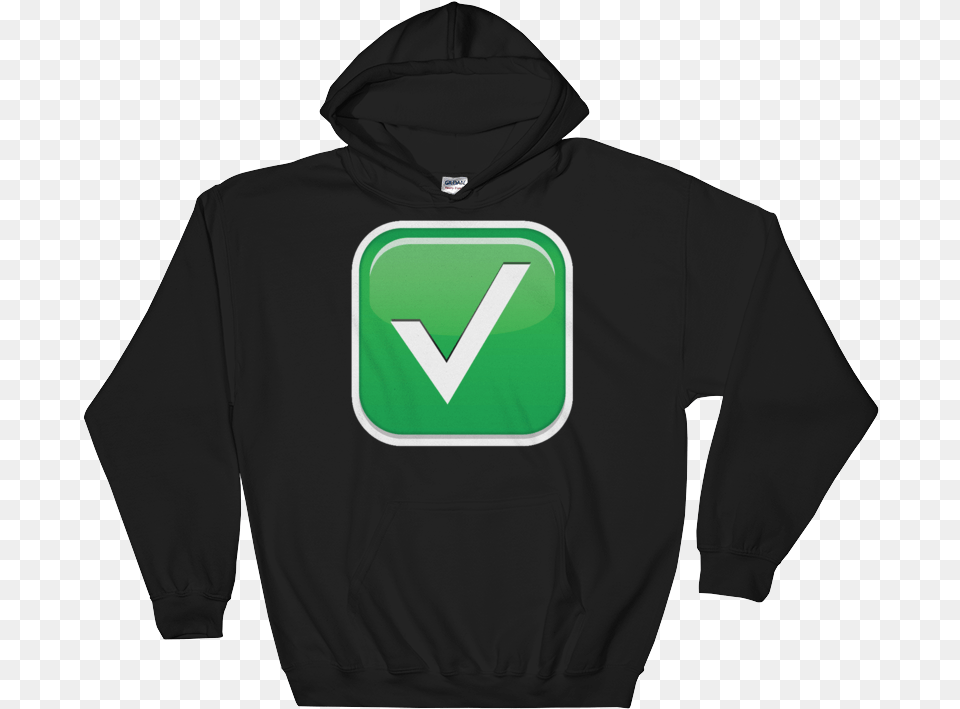 White Check Mark Just Emoji Foresight Prevents Blindness Hoodie, Clothing, Hood, Knitwear, Sweater Free Png
