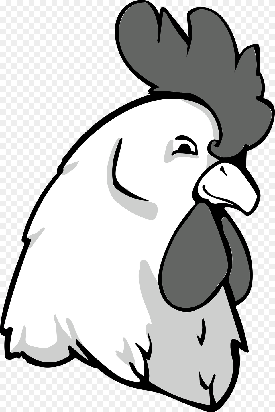 White Chicken Rooster Head Clipart Black And White, Baby, Person, Animal, Bird Free Png
