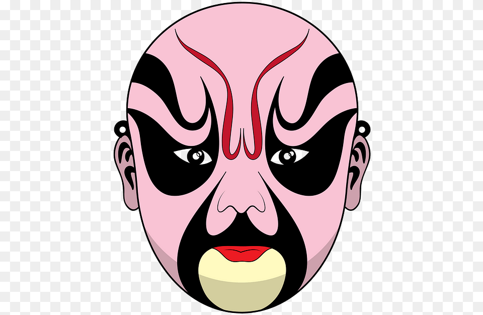 White Chinese Opera Mask Transparent Cartoons Face Painting In China, Head, Person, Photography, Portrait Free Png Download