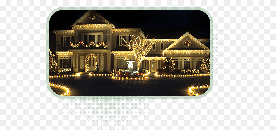 White Christmas Lights House Image Outdoor Christmas Lights For Ground, Lighting, Christmas Decorations, Festival, Architecture Free Png