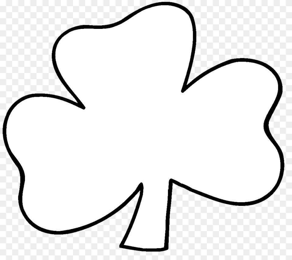 White Clipart Shamrock, Stencil, Flower, Plant, Silhouette Png Image