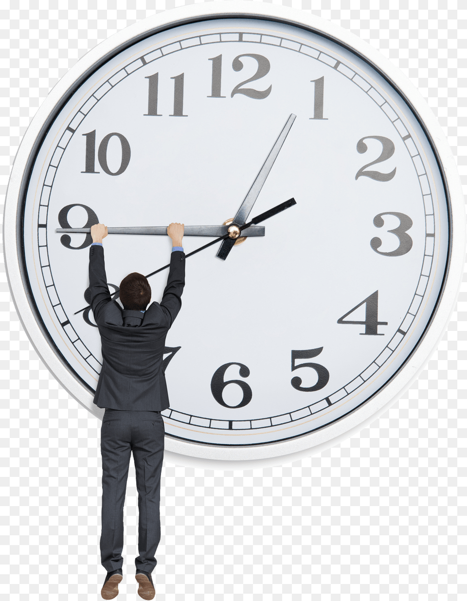 White Clock Changing Clock, Analog Clock, Adult, Person, Man Free Png Download