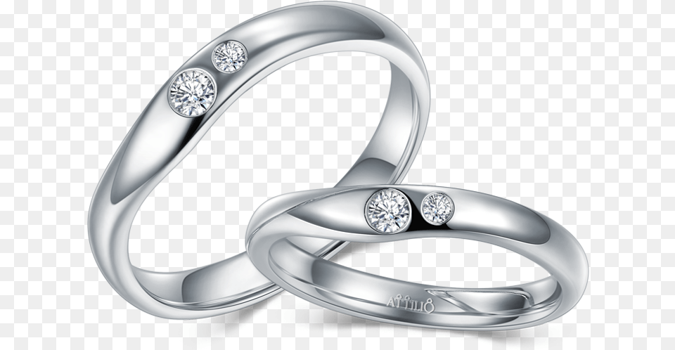 White Color Gold Diamond Couple Ring Platinum Couple Rings, Accessories, Jewelry, Silver, Gemstone Free Transparent Png