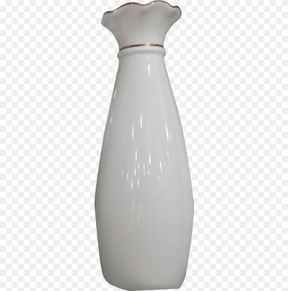 White Color With Golden Line Glass Bottle, Art, Jar, Jug, Porcelain Free Png Download