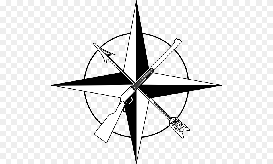 White Compass Rose Clip Art Easy Compass Rose Cool, Bow, Weapon Free Png Download