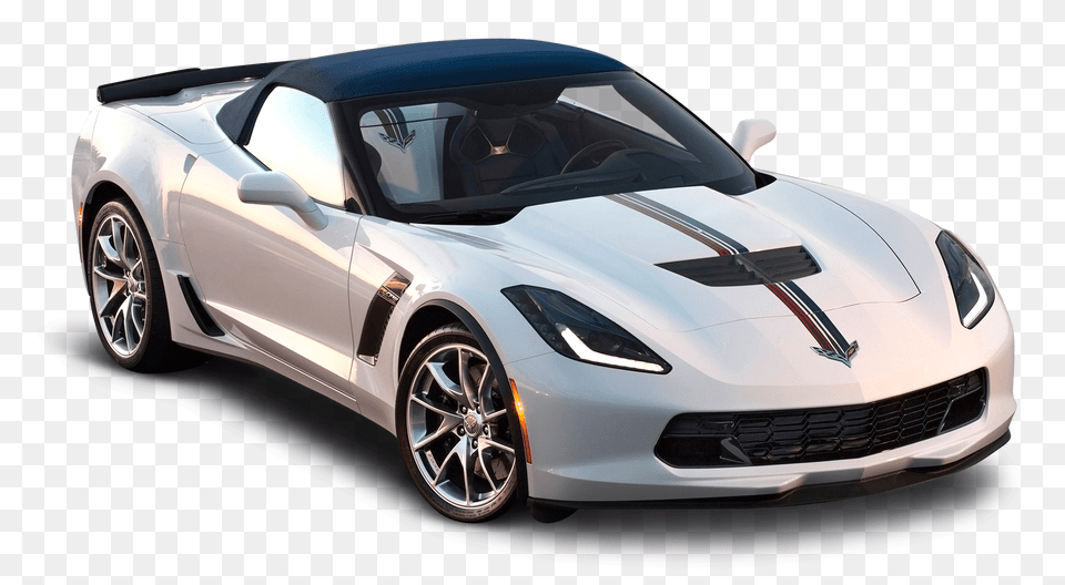 White Corvette, Car, Coupe, Sports Car, Transportation Png Image