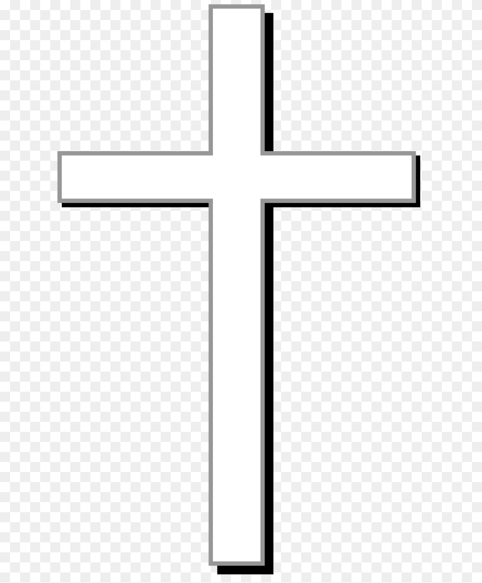 White Cross W Gray Outline Black Shadow And Light Gray, Symbol Free Transparent Png