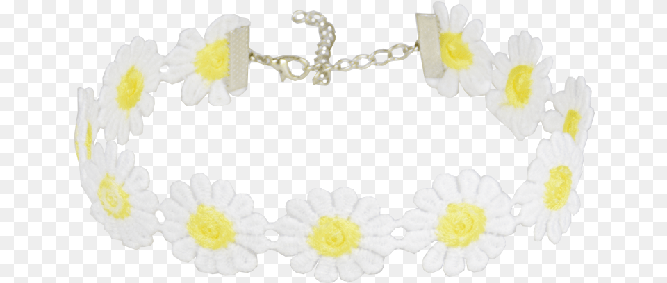 White Daisy Choker Bracelet, Accessories, Jewelry, Flower, Plant Free Transparent Png