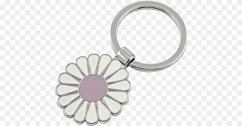 White Daisy Keychain Rim, Accessories, Silver, Jewelry, Necklace Png