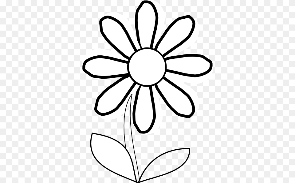 White Daisy With Stem Clip Art At Clker Com Vector Daisy Flower Clipart Black And White, Plant, Ammunition, Grenade, Weapon Free Png Download