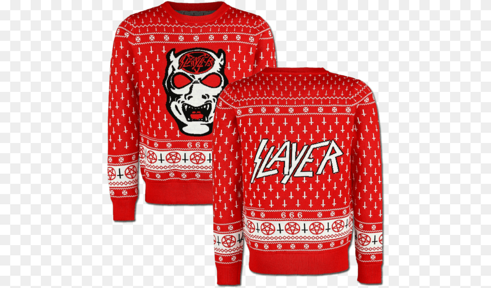 White Demon Holiday Sweater Slayer Christmas Jumper, Clothing, Knitwear, Shirt, Sweatshirt Free Png