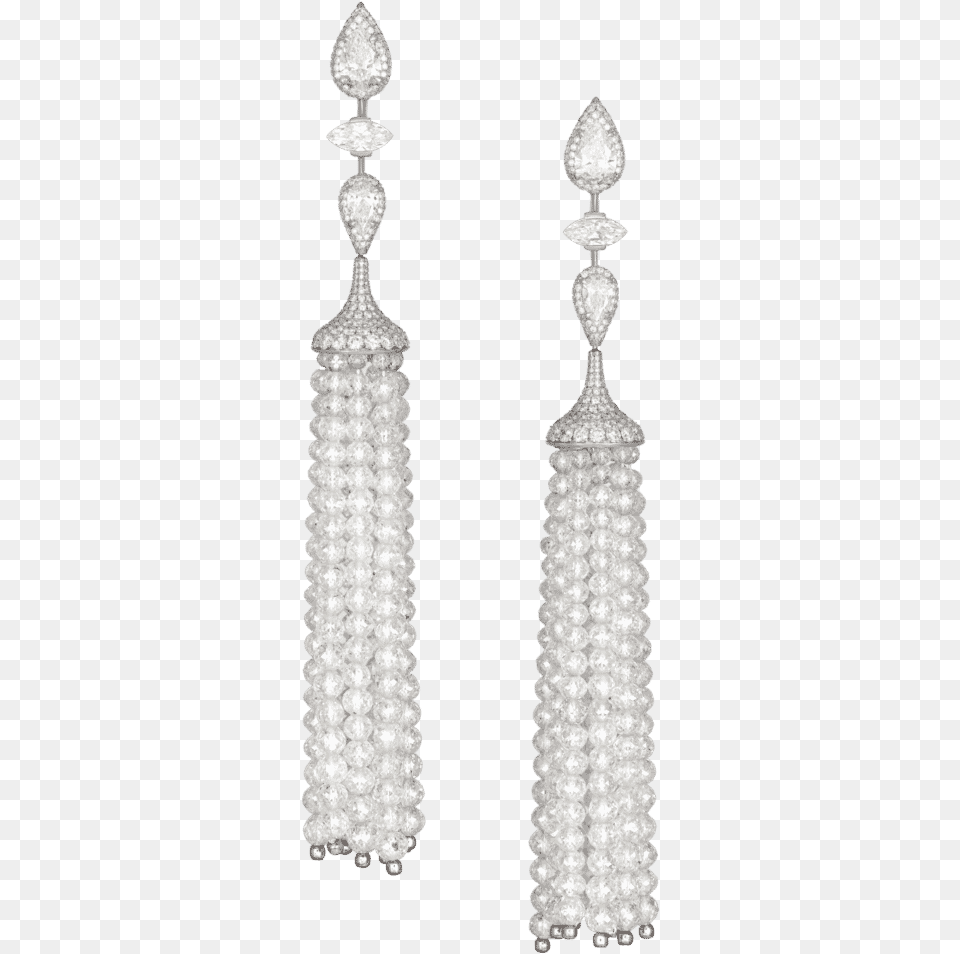 White Diamond Briollette Tassel Earrings David Morris Tassel Diamond Earrings, Accessories, Earring, Jewelry, Crystal Png Image
