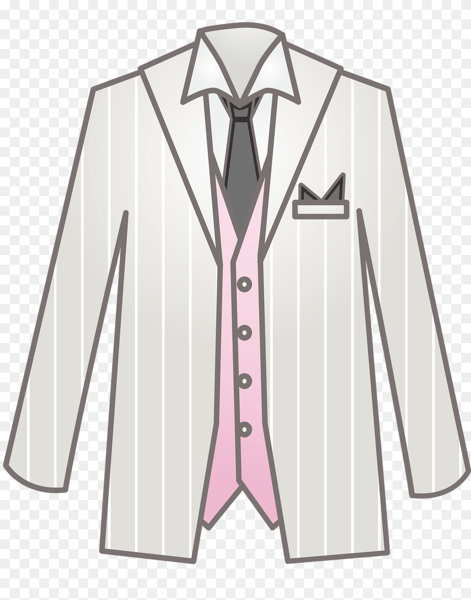 White Dinner Jacket Pink Vest White Shirt And Necktie Clipart, Accessories, Tie, Suit, Formal Wear Free Transparent Png