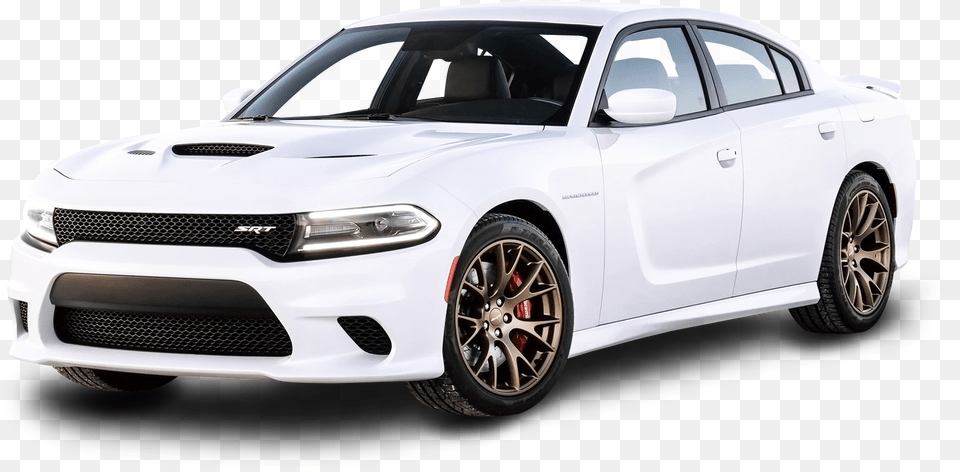 White Dodge Charger Car Image White Charger Hellcat With Brass Monkey Wheels, Wheel, Vehicle, Transportation, Machine Png