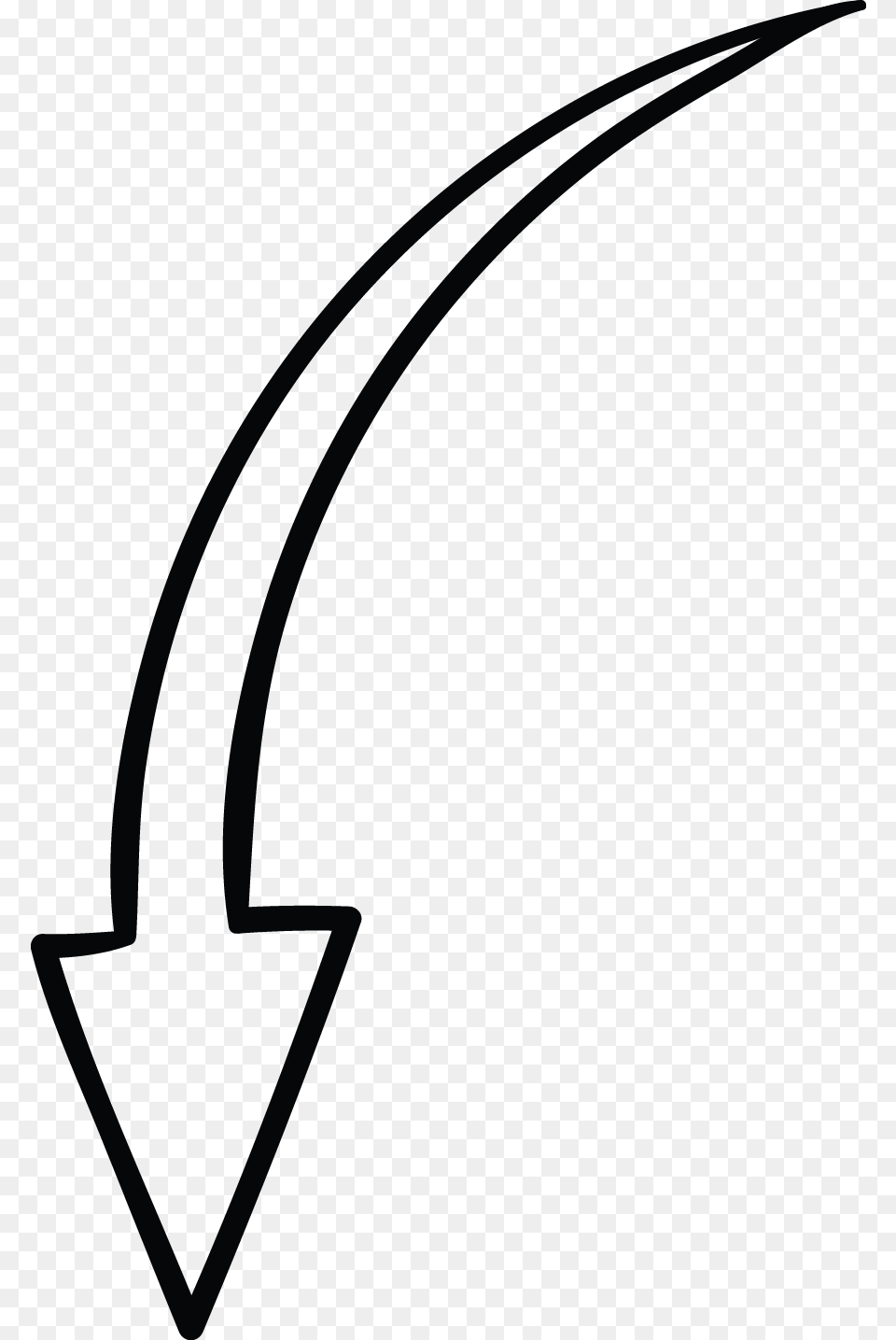 White Doodle Arrow, Bow, Weapon, Stencil Free Png