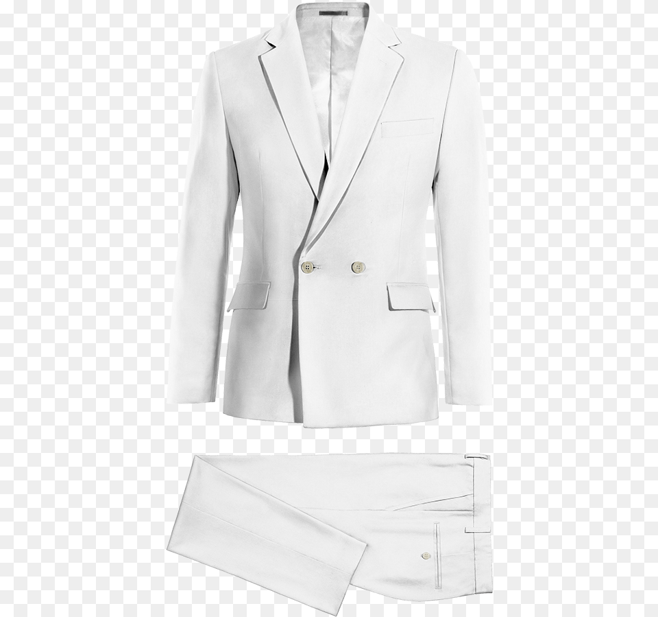 White Double Breasted Linen Suit Traje Cuello Mao Blanco, Blazer, Clothing, Coat, Formal Wear Free Png Download