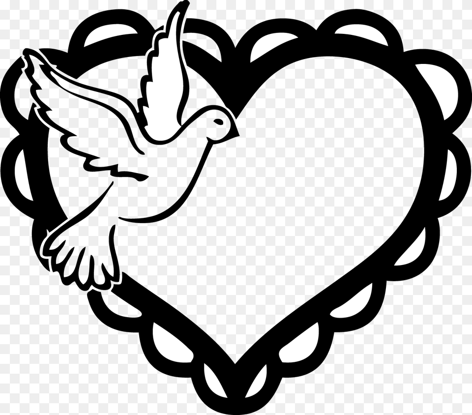 White Dove Clipart Heart, Stencil, Electronics, Hardware, Baby Png